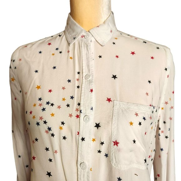 Beachlunch Lounge Caroline Stardust Button Down Blouse Women's XS/TP - Picture 15 of 15